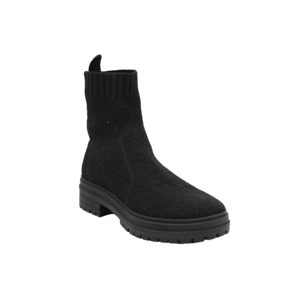 Naadam Womens Knit Slip On Ankle Boots Shoes Solid Black Size 6.5